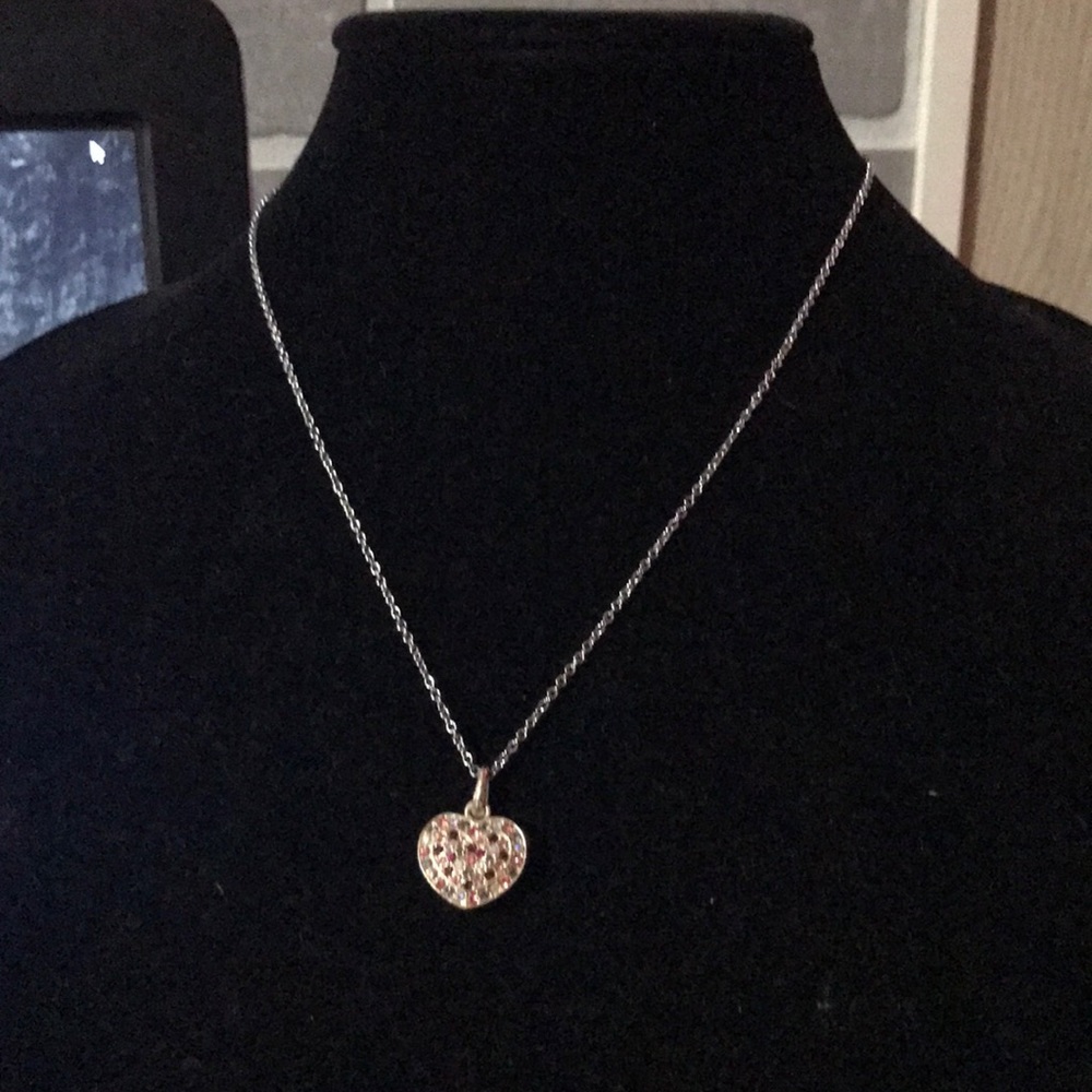 Pink heart necklace